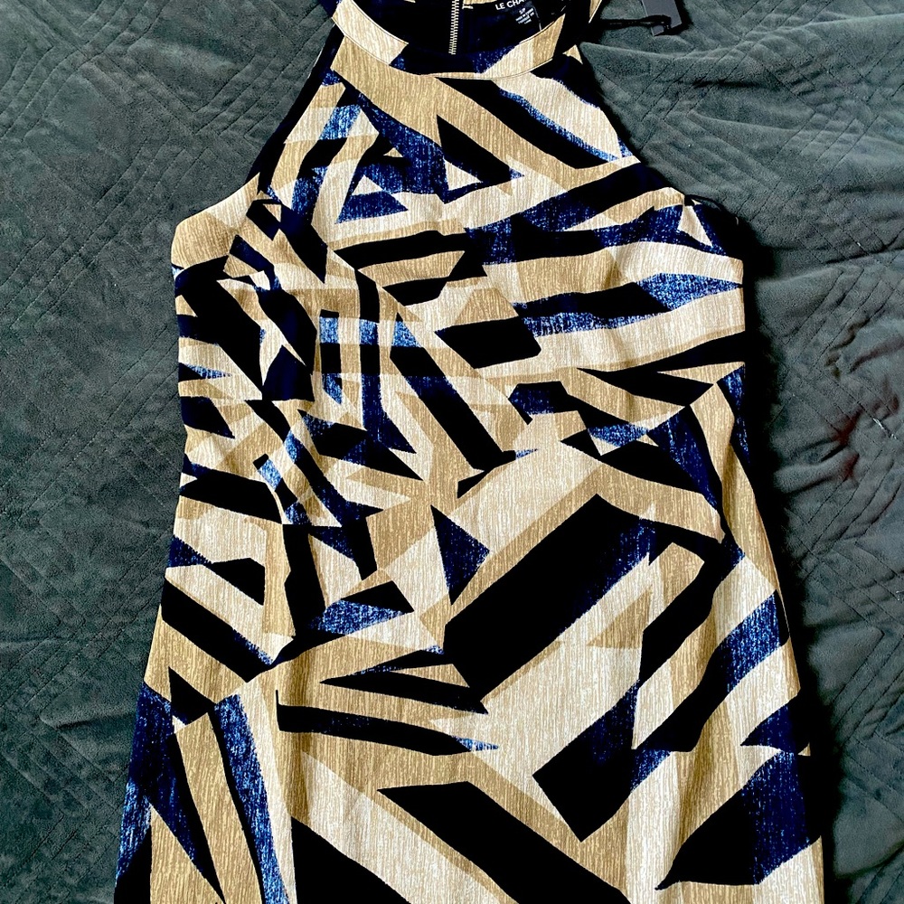 Le Chateau Navy Print Weekend Dress